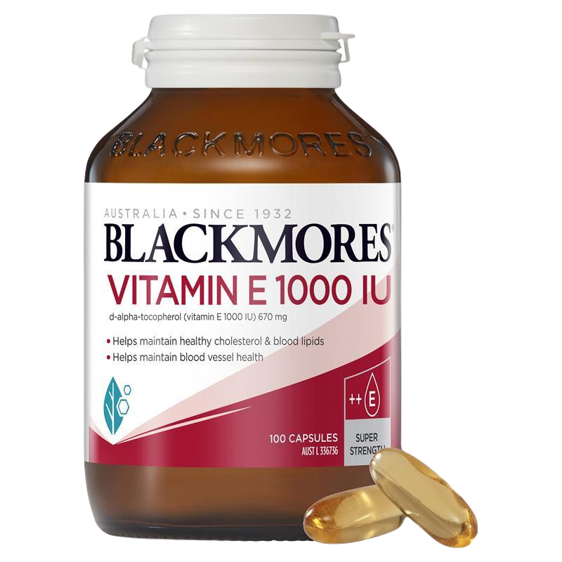 Blackmores Natural Vitamin E 1000IU 100 Capsules 天然維E膠囊 降低膽固醇