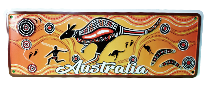 Aboriginal Art Kangaroo - Number Plate