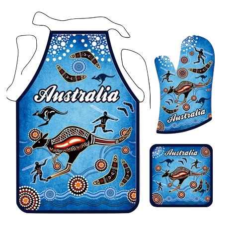Apron, Mitten & Pot Holder Set -Aboriginal Design