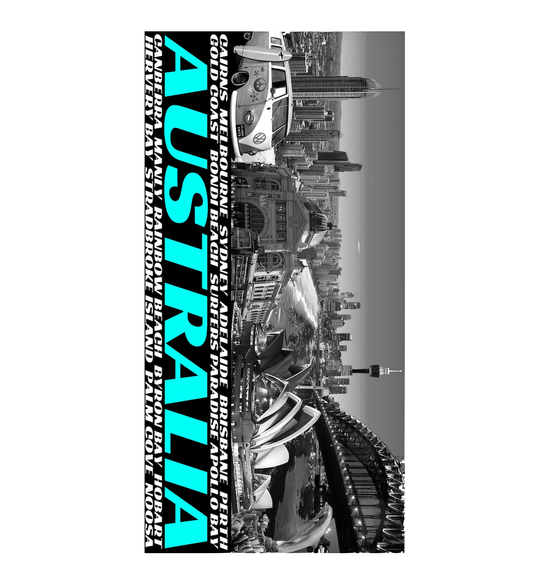 Australia Montage Scene Beach Towel