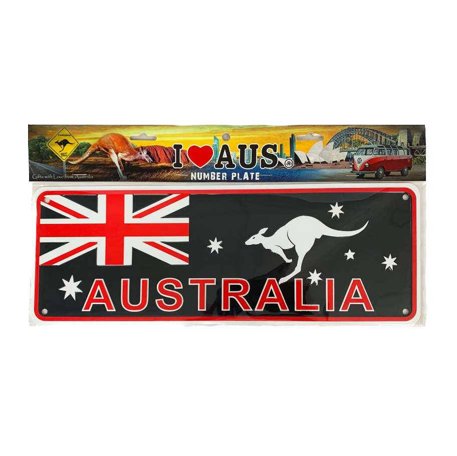 Australian Flag With Kangaroo - Number Plate