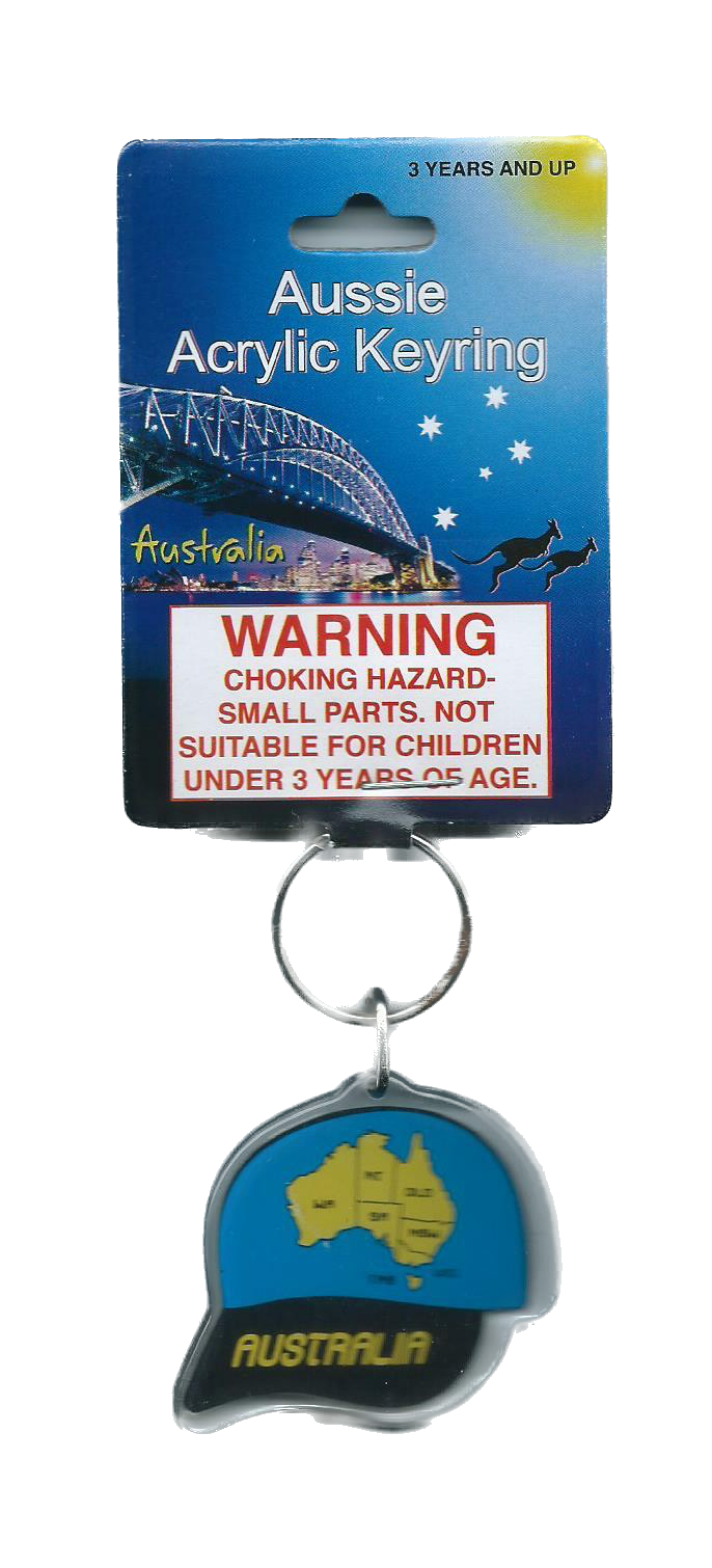 Australian Map On Cap Keyring
