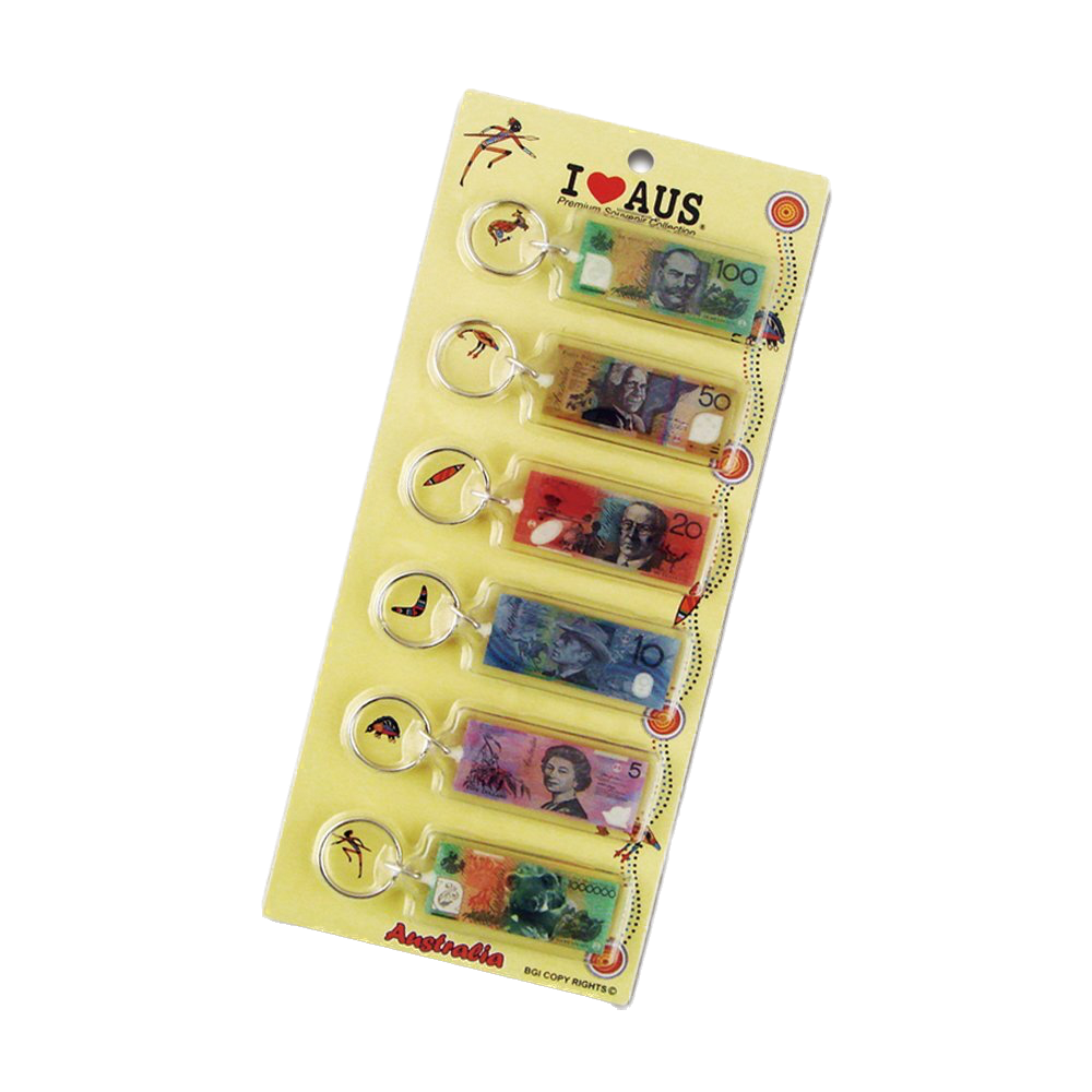 Australian Money Keyring - 6 Pack