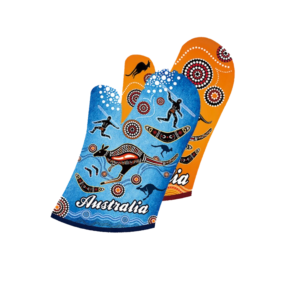 Blue or Orange Aboriginal Art - Mitten