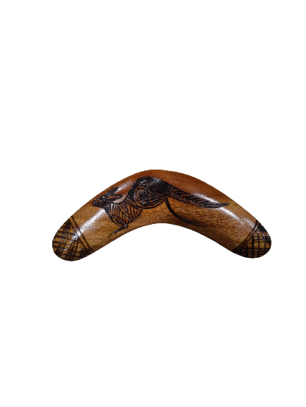 Boomerang Magnet - Aboriginal Burnt Style Art
