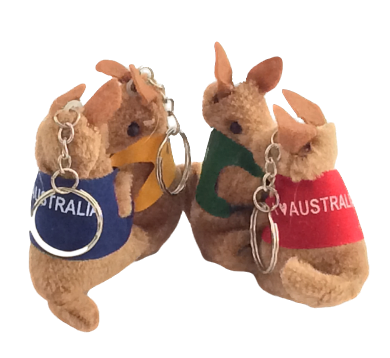 Cling-on Kangaroos Keychain 4 Pack