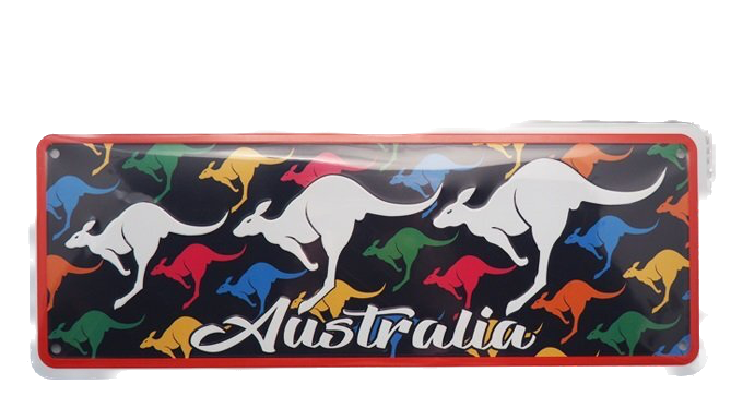 Colourful Kangaroo - Number Plate