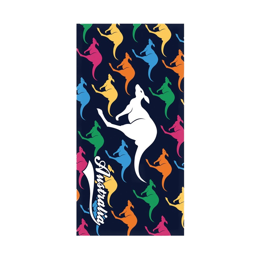 Colourful Kangaroos Beach Towel