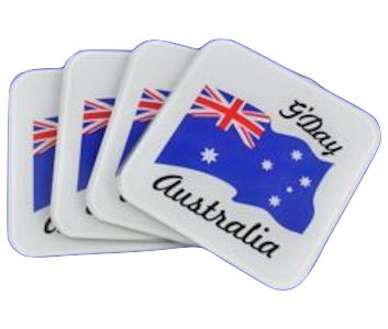G'day Australia with Flag - 4 Pack Coaster