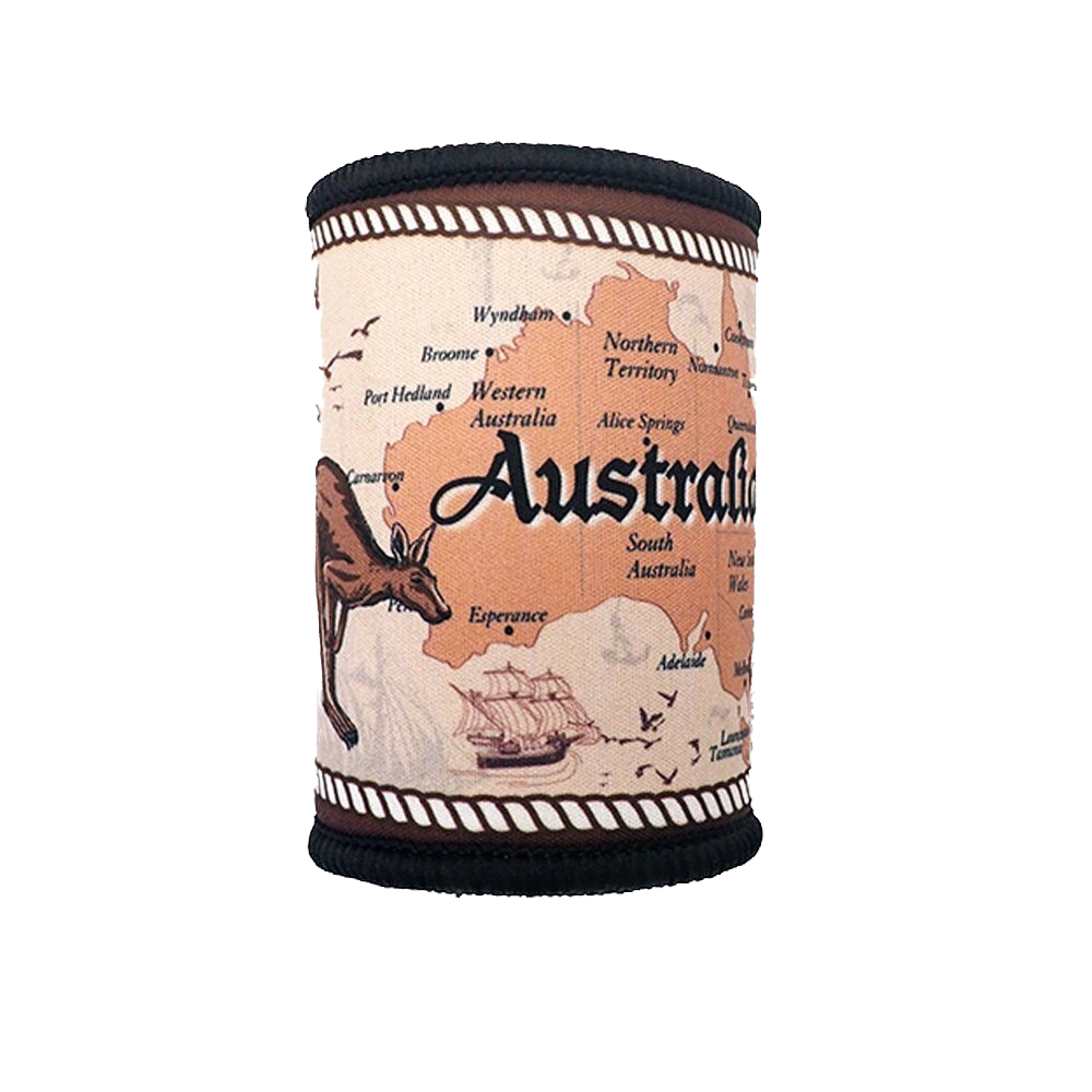 Kangaroo and Map Stubby