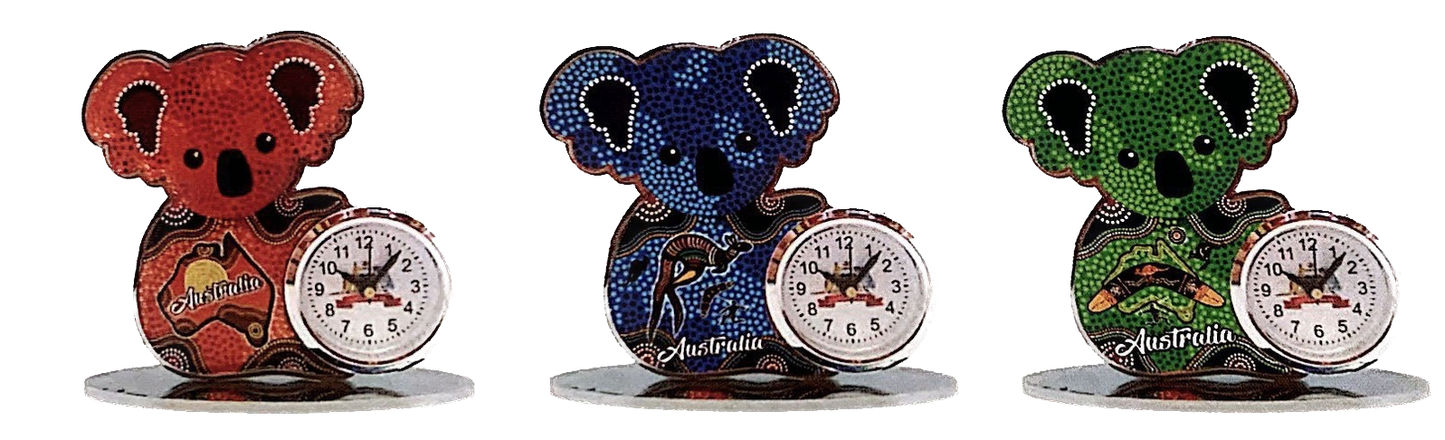 Koala with Aboriginal Art Clock