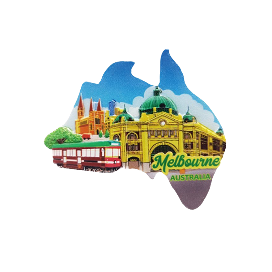 Melbourne Map Shaped Magnet