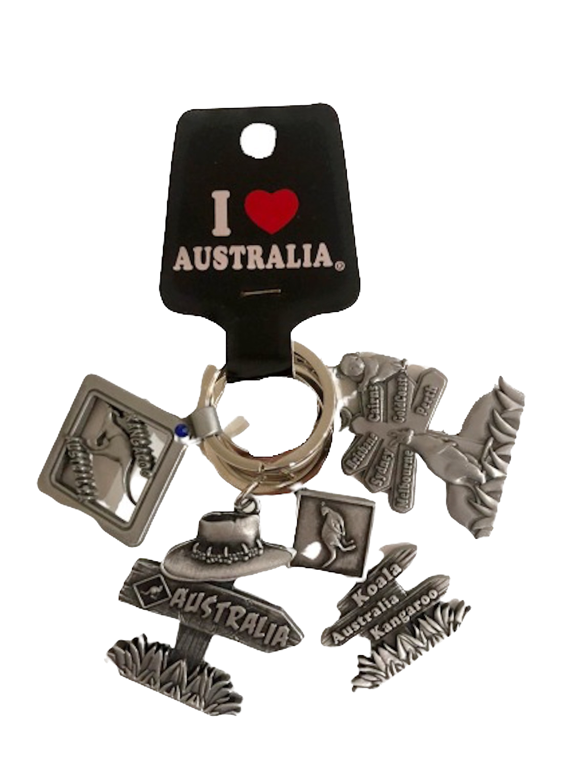 Pewter Roadsign Keyring - 4 Pack