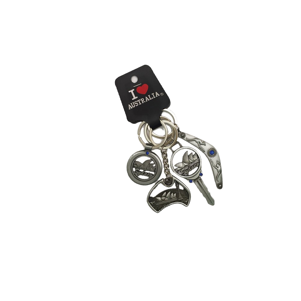 Pewter Sydney Keyring - 4 Pack