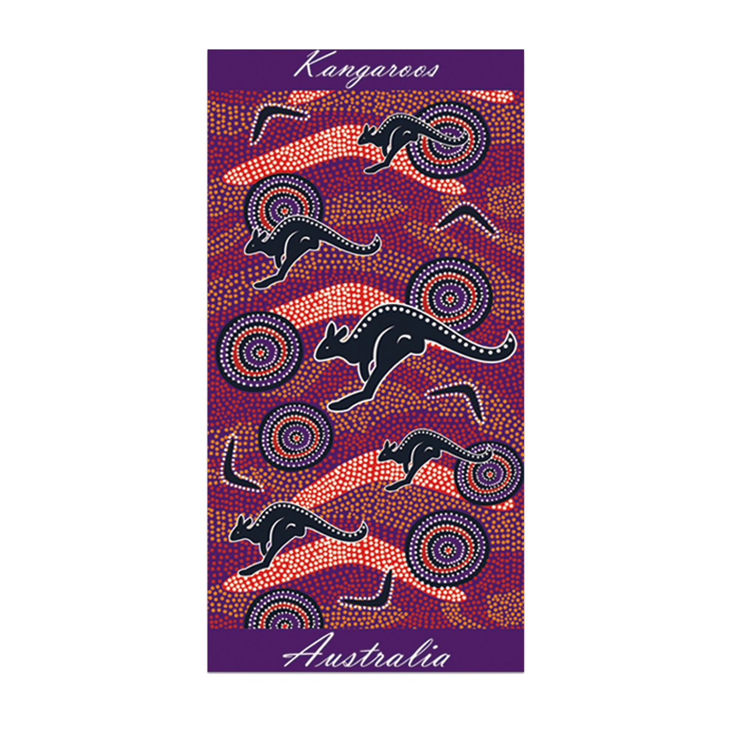 Purple Aboriginal Art Beach Towel
