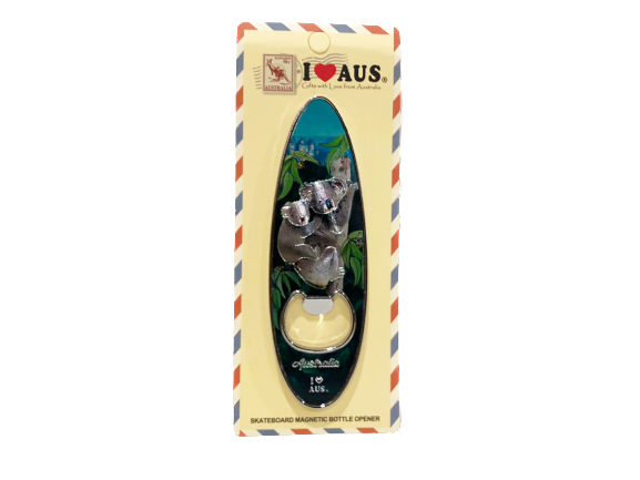 Surfboard Bottle Opener Magnet - Koalas