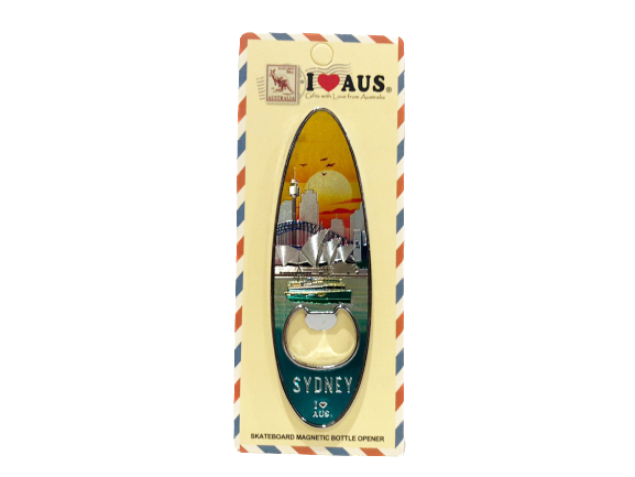 Surfboard Bottle Opener Magnet - Sydney Sunset