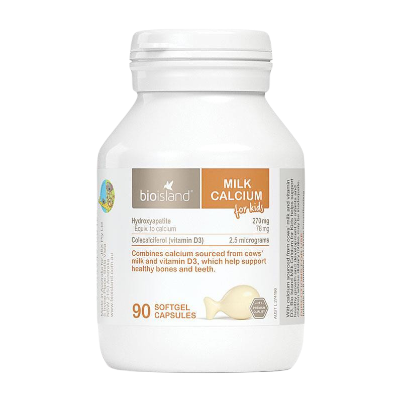 Bioisland Milk Calcium 90 Caps 兒童乳鈣90顆 骨骼壯壯