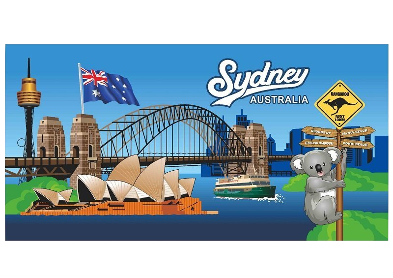 Sydney Design Beach Towel
