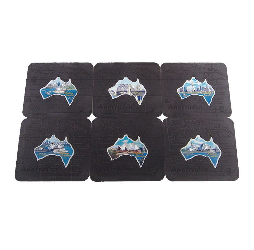 Sydney Icons Australian Map - 6 Pack Premium Coaster
