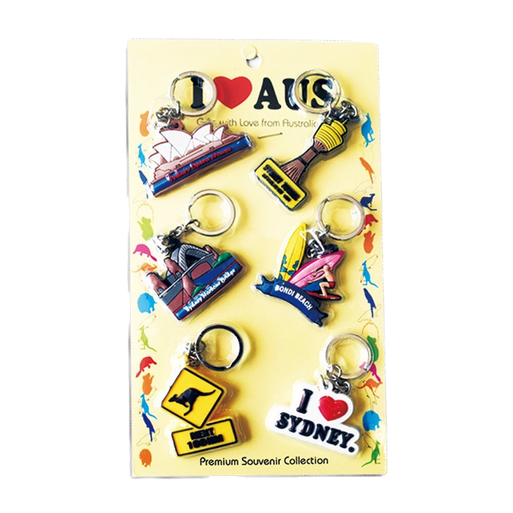 Sydney Rubber Keyring - 6 Pack