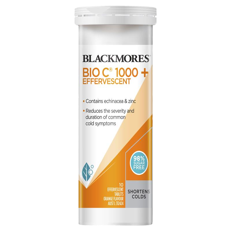 Blackmores 澳佳寶活性維生素C + 紫錐花 + 鋅 氣泡錠 10錠