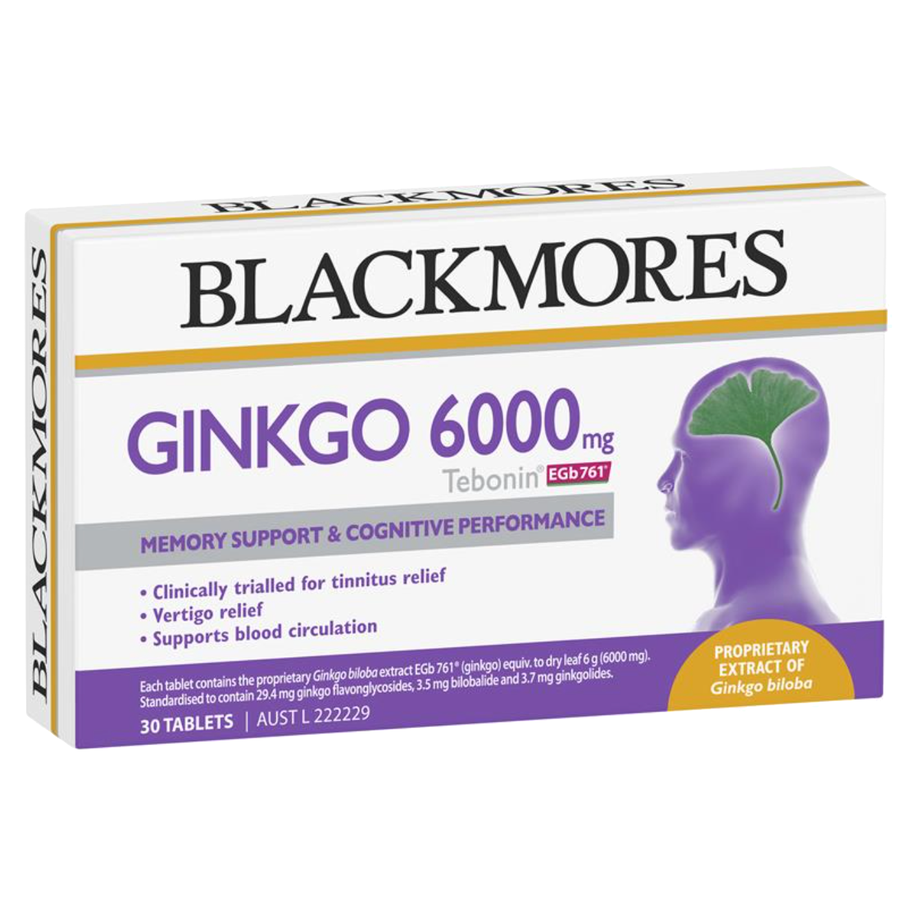 Blackmores 澳佳寶銀杏片 6000毫克 30片