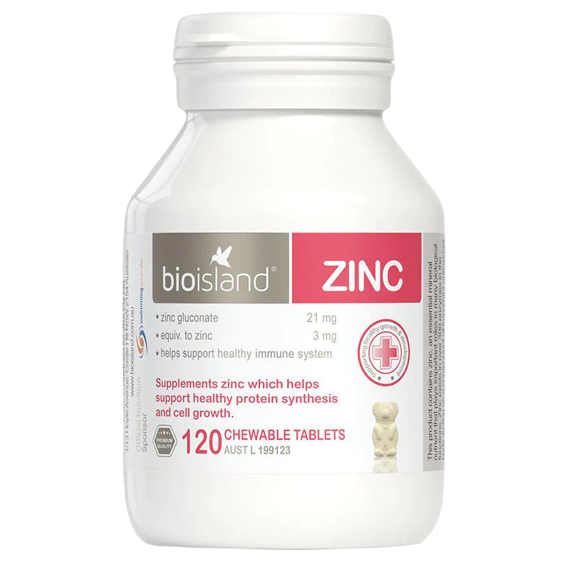 Bioisland Zinc 120 tabs 兒童補鋅咀嚼片120片