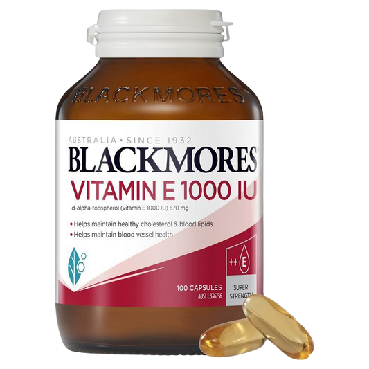 Blackmores Natural Vitamin E 1000IU 100 Capsules 天然維E膠囊 降低膽固醇