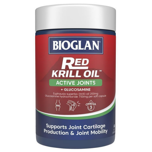 Bioglan Red Krill Oil Active Joints 磷蝦油+葡萄糖胺 60 Soft Capsules