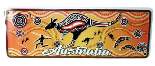Aboriginal Art Kangaroo - Number Plate