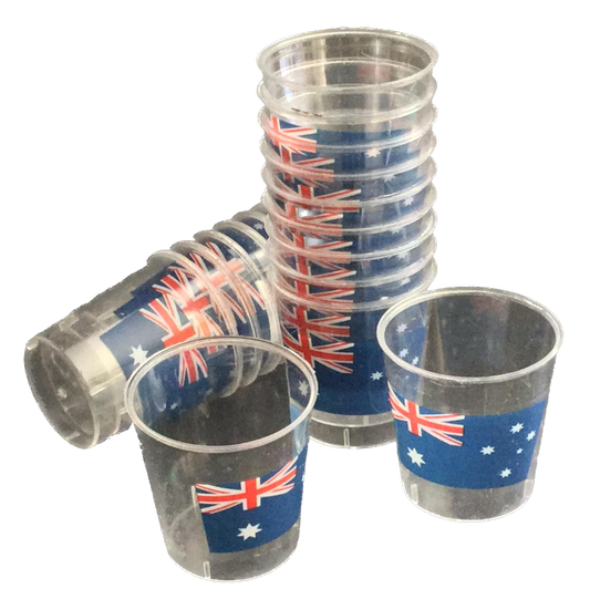 Australian Flag - 20 Pack Plastic Shot Glass