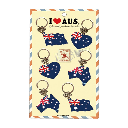 Australian Flag Keyring - 6 Pack