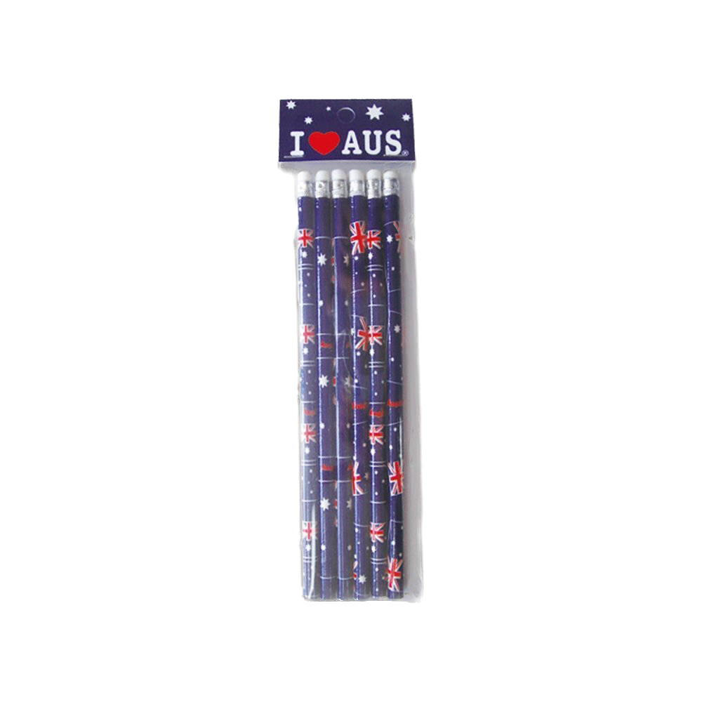 Australian Flag Pencils - 6 Pack