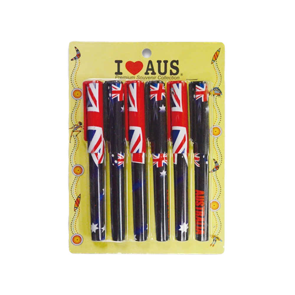Australian Flag Pens - 6 Pack