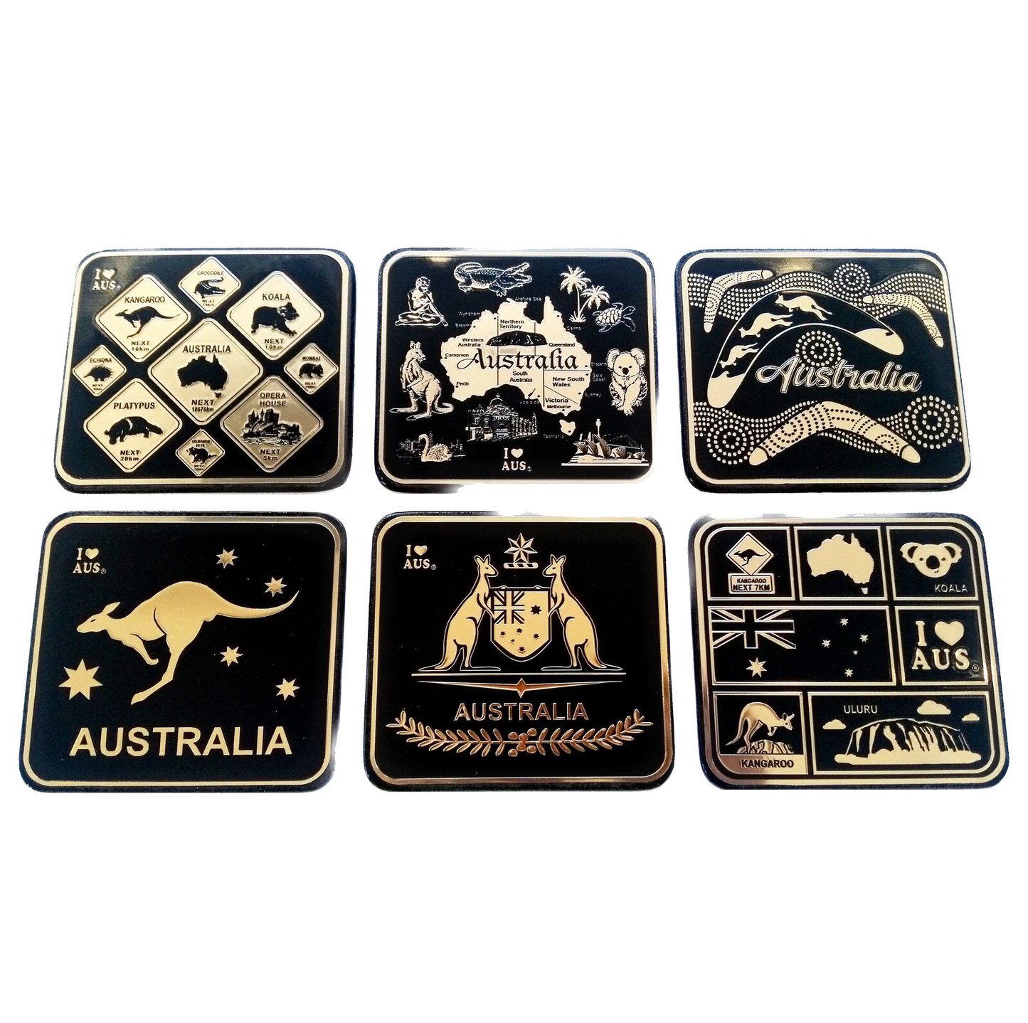 Australian Icons - 6 Pack Premium Coaster