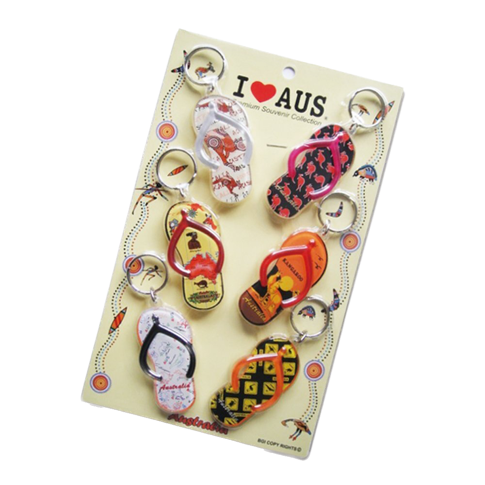 Australian Thongs Keyring - 6 Pack