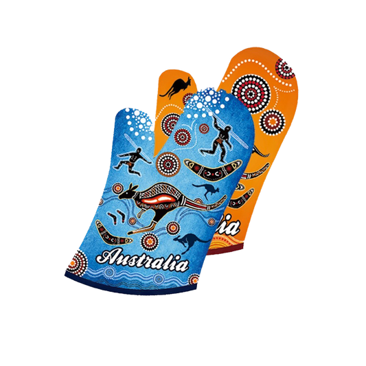 Blue or Orange Aboriginal Art - Mitten