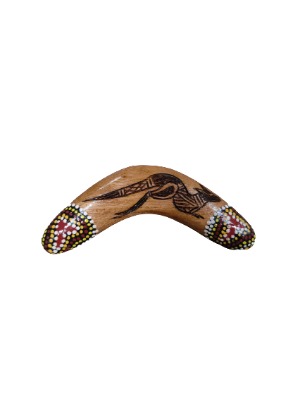 Boomerang Magnet - Aboriginal Dot & Burnt Art