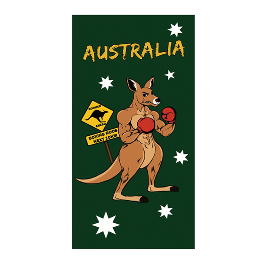 Boxing Kangaroo Beach Towel