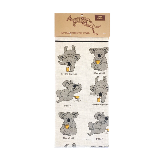 Coffeeinated Koala - Tea Towel In