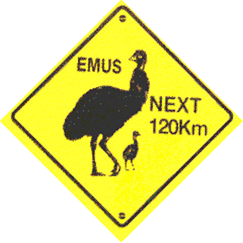 Emus Next 120 Km' Plastic Roadsign Medium
