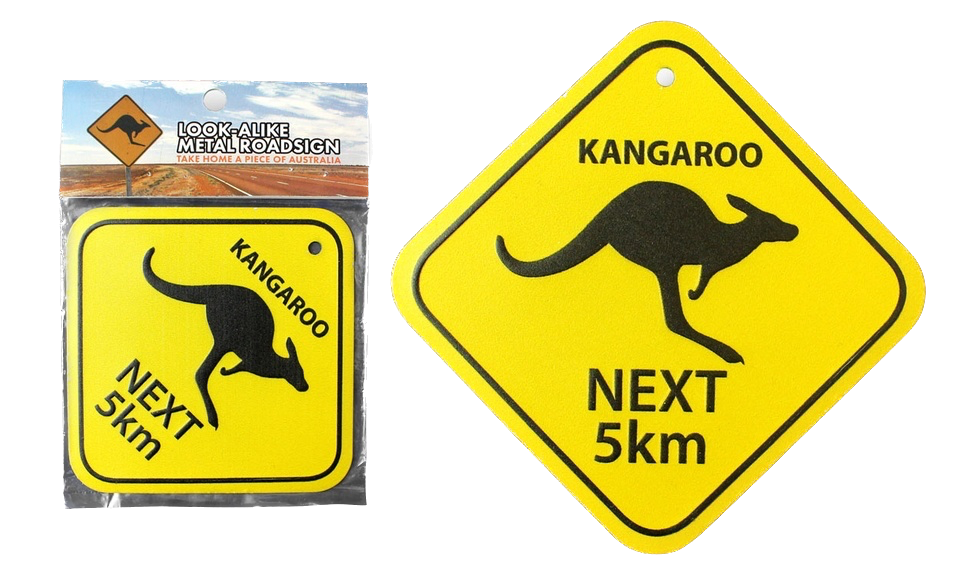 Kangaroo Next 5 Km' Metal Road Sign Large