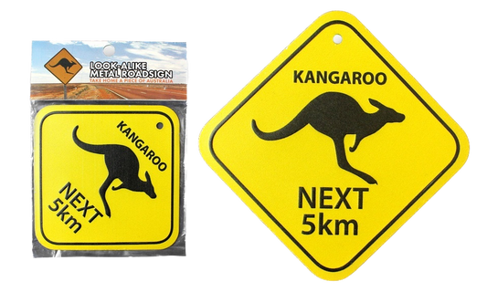 Kangaroo Next 5 Km' Metal Road Sign Large