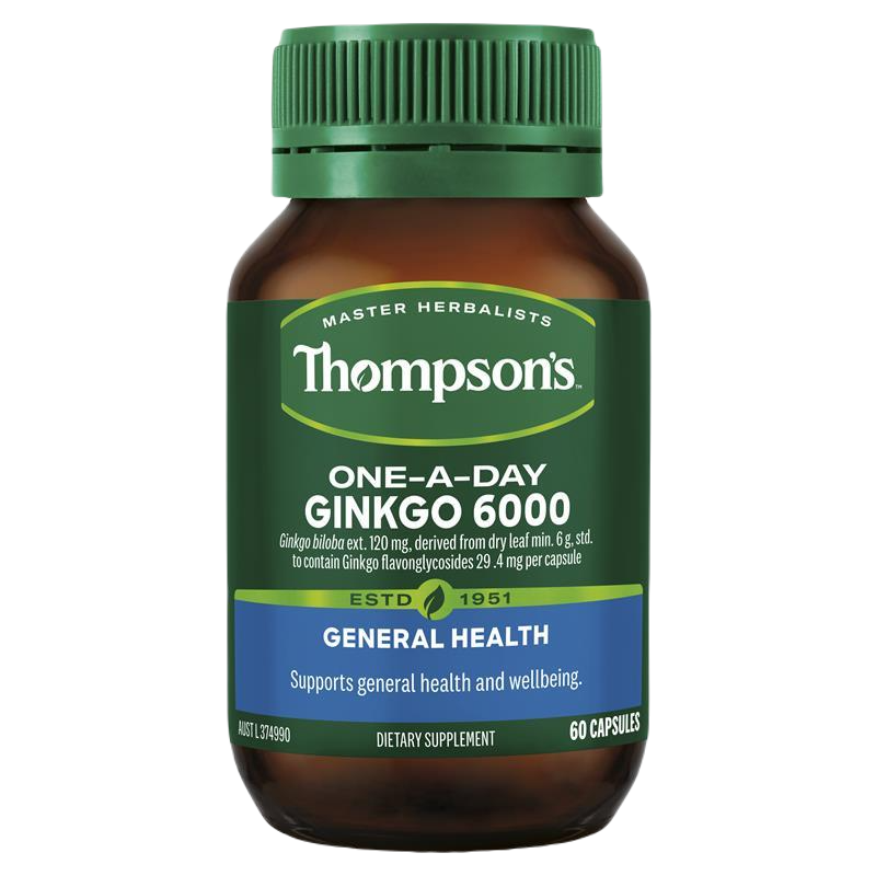 Thompson's One-A-Day Ginkgo 6000mg  銀杏 60 Capsules