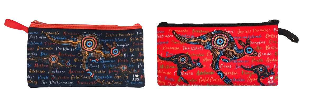 Navy or Red Aboriginal Art Pencil Case