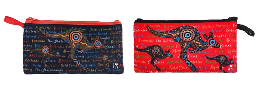 Navy or Red Aboriginal Art Pencil Case