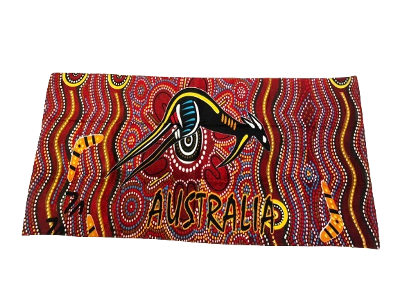 Red Aboriginal Art Beach Towel
