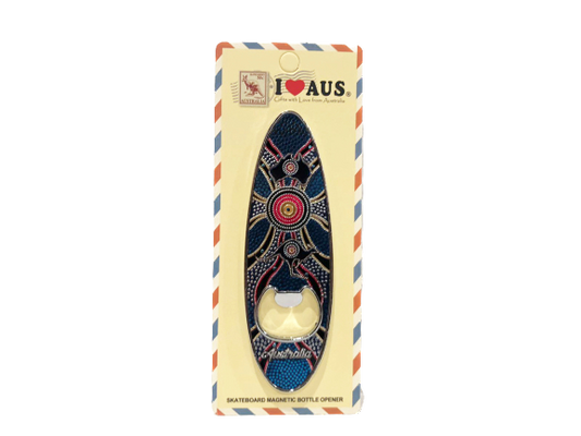 Surfboard Bottle Opener Magnet - Aboriginal Design
