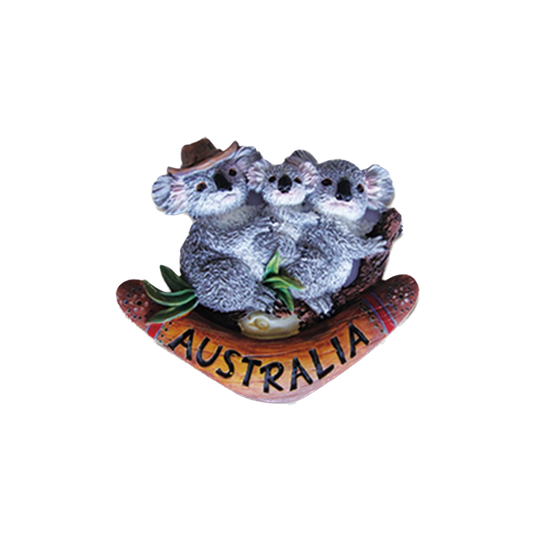 Three Koalas on Boomerang - Magnet